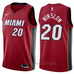 Maglia Miami Heat Justise Winslow NO 20 Statement 2017-18 Rosso