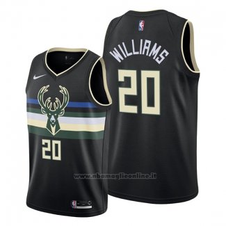 Maglia Milwaukee Bucks Marvin Williams NO 20 Nero 2019-20 Statement