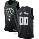 Maglia Milwaukee Bucks Personalizzate 17-18 Nero