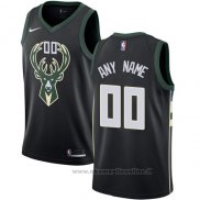 Maglia Milwaukee Bucks Personalizzate 17-18 Nero