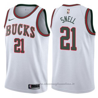 Maglia Milwaukee Bucks Tony Snell NO 21 Return To The Mecca Classic 2017-18 Bianco