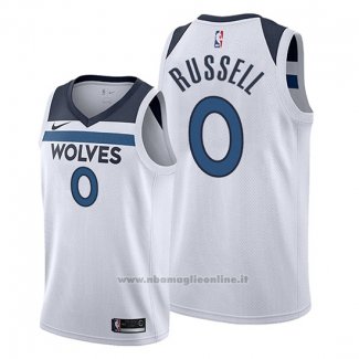 Maglia Minnesota Timberwolves D'angelo Russell NO 0 Association 2019-20 Bianco