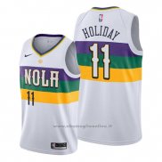 Maglia New Orleans Pelicans Jrue Holiday NO 11 Citta Edition Bianco