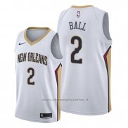 Maglia New Orleans Pelicans Lonzo Ball NO 2 Association Bianco