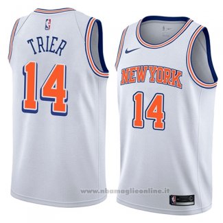 Maglia New York Knicks Allonzo Trier NO 14 Statement 2018 Bianco