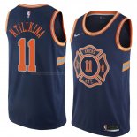 Maglia New York Knicks Frank Ntilikina NO 11 Citta 2018 Blu