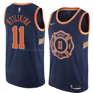 Maglia New York Knicks Frank Ntilikina NO 11 Citta 2018 Blu