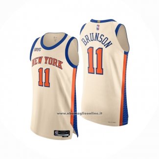Maglia New York Knicks Jalen Brunson No 11 Citta Authentic 2025-26 Crema