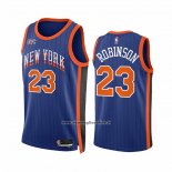 Maglia New York Knicks Mitchell Robinson #23 Citta 2023-24 Blu
