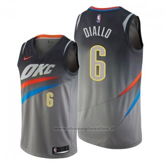 Maglia Oklahoma City Thunder Hamidou Diallo NO 6 Citta Edition Grigio