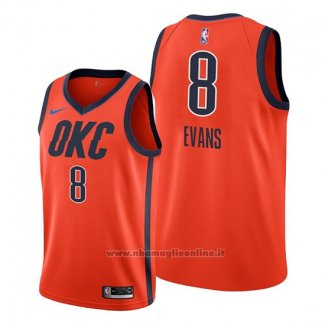 Maglia Oklahoma City Thunder Jawun Evans NO 8 Earned Arancione