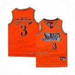 Maglia Philadelphia 76ers Allen Iverson #3 Throwback Arancione