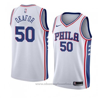 Maglia Philadelphia 76ers Emeka Okafor NO 50 Association 2018 Bianco