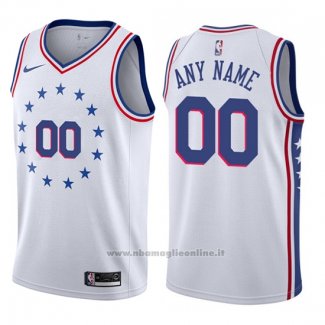 Maglia Philadelphia 76ers Personalizzate Earned 2019-20 Bianco