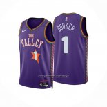 Maglia Phoenix Suns Devin Booker #1 Citta 2024-25 Viola