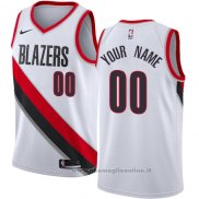 Maglia Portland Trail Blazers Personalizzate 17-18 Bianco