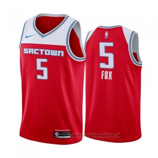 Maglia Sacramento Kings De'aaron Fox NO 5 Citta 2019-20 Rosso