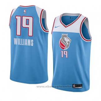 Maglia Sacramento Kings Troy Williams NO 19 Citta 2018 Blu