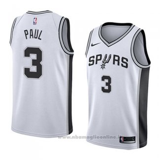 Maglia San Antonio Spurs Brandon Paul NO 3 Association 2018 Bianco