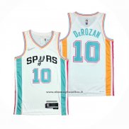 Maglia San Antonio Spurs Demar Derozan #10 Citta 2021-22 Bianco