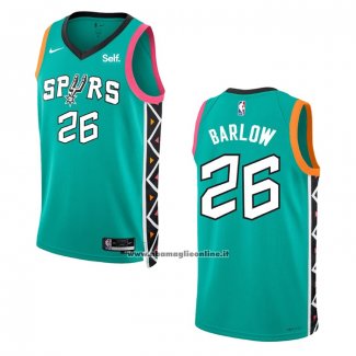 Maglia San Antonio Spurs Dominick Barlow #26 Citta 2022-23 Verde