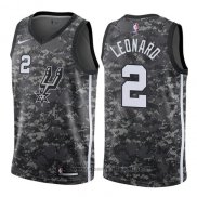 Maglia San Antonio Spurs Leonard NO 2 Citta 2017-18 Grigio