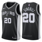 Maglia San Antonio Spurs Manu Ginobili NO 20 Icon 2017-18 Nero