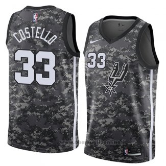 Maglia San Antonio Spurs Matt Costello NO 33 Citta 2018 Grigio