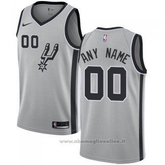 Maglia San Antonio Spurs Personalizzate 17-18 Grigio