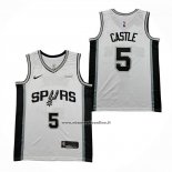 Maglia San Antonio Spurs Stephon Castle No 5 Association 2025-26 Bianco