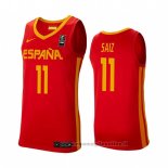 Maglia Spagna Sebas Saiz NO 11 2019 FIBA Baketball World Cup Rosso