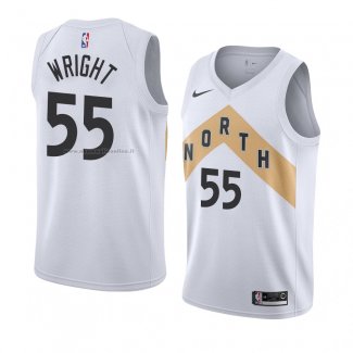 Maglia Toronto Raptors Delon Wright NO 55 Citta 2018 Bianco