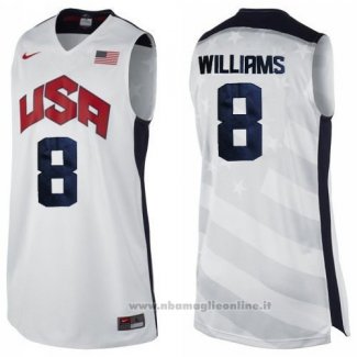 Maglia USA 2012 Deron Williams NO 8 Bianco