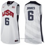 Maglia USA 2012 Lebron James NO 6 Bianco