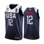 Maglia USA Myles Turner NO 12 2019 FIBA Basketball World Cup Blu