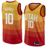 Maglia Utah Jazz Alec Burks NO 10 Citta 2018 Giallo