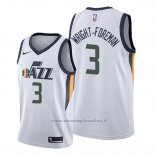 Maglia Utah Jazz Justin Wright Foreman NO 3 Association 2019-20 Bianco