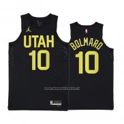 Maglia Utah Jazz Leandro Bolmaro #10 Statement 2022-23 Nero