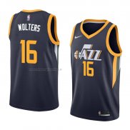 Maglia Utah Jazz Nate Wolters NO 16 Icon 2018 Blu