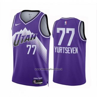 Maglia Utah Jazz Omer Yurtseven #77 Citta 2023-24 Viola