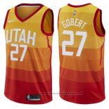 Maglia Utah Jazz Rudy Gobert NO 27 Citta 2017-18 Giallo
