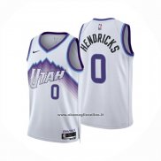 Maglia Utah Jazz Taylor Hendricks No 0 Association 2025-26 Bianco