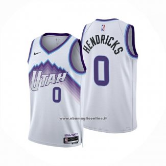 Maglia Utah Jazz Taylor Hendricks No 0 Association 2025-26 Bianco