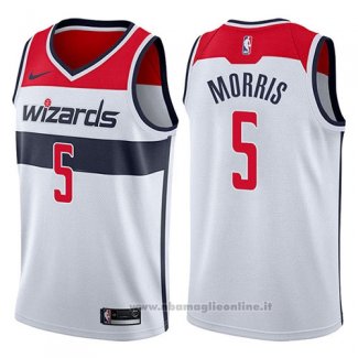 Maglia Washington Wizards Markieff Morris NO 5 Association 2017-18 Bianco