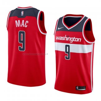 Maglia Washington Wizards Sheldon Mac NO 9 Icon 2018 Rosso