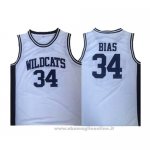 Maglia Wildcats Len Bias NO 34 Bianco