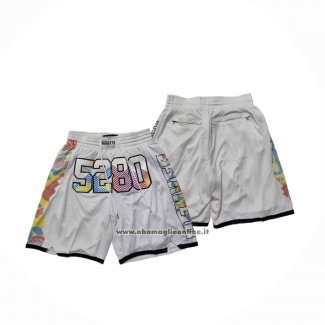 Pantaloncini Denver Nuggets Citta Just Don 2024-25 Bianco