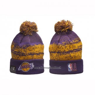 Berretti Los Angeles Lakers New Era Viola Giallo1