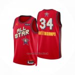 Maglia All Star 2025 Milwaukee Bucks Giannis Antetokounmpo No 34 Rosso