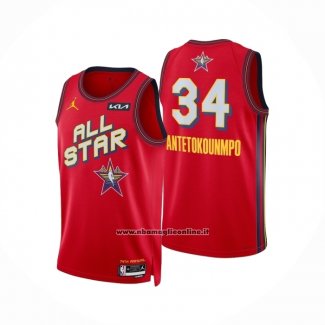 Maglia All Star 2025 Milwaukee Bucks Giannis Antetokounmpo No 34 Rosso